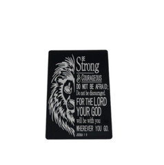 Joshua 1:9 Bible Verse Wallet Card Insert -Be Strong & Courageous Christian Gift