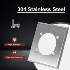 2 Gang Single Hole Outlet Cover Wall Plate +4 Screws for HBL9450A 14-50R Hubbell
