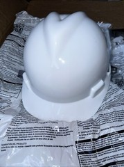 Msa Safety 463942 V-Gard Front Brim Hard Hat, Slotted, Cap Style, Type 1, Class