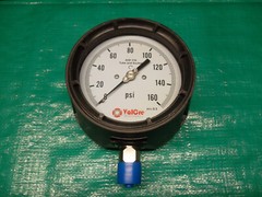 Process Pressure Gauge 4-1/2″ Face 160 PSI 1/2″ NPT Phenolic w/Stainless Lower