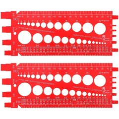 2 Fastener Screw Bolt Nut Thread Measure Gauges Size Checker Standard & Metric