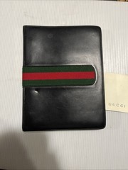 Vintage 1993 GUCCI 5 Ring Binder Black leather Made In Italy Complete All Page