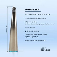 Dental LED 1:1 Contra Angle Angulo Inner Spray Contrangulo Turbina handpiece