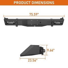 Rear Steel Bumper with LED Lights for Toyota Tundra 2014-2021 Pickup Truck