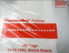 100 Reloc Zippit Bags 8×10 White Block 2mil Zip Seal Reclosable Writeable 8x 10″