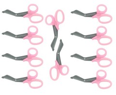 10 Pink Utility Scissors EMT/EMS Shears Bandage Paramedic Nurse Supply 7.25″