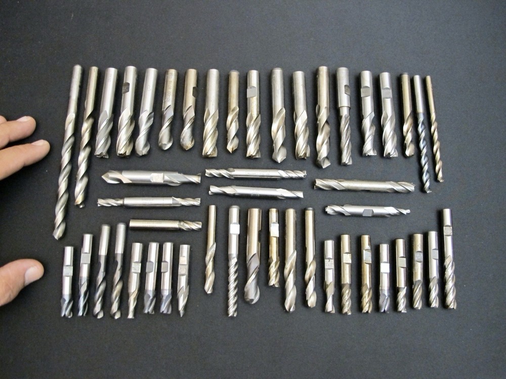 Mixed Estate Lot of 40+ Machinist End Mills & Precision Milling Cutters Tool