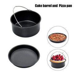 2pcs/set Universal Air Fryer Accessory set Steel 8 inch, as picture show