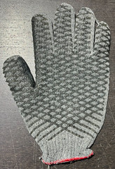 12 PR. COTTON STRING KNIT WORK GLOVES PVC COATED DOTTED PALMS GLOVE LINERS LARGE