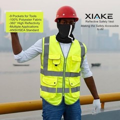 9 Pocket High Visibility Reflective Safety Vest for Men & Women – ANSI/ISEA C…