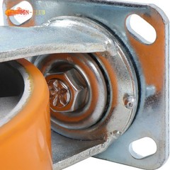 4 Pcs 8″ Aluminum Core Industrial Casters Caster Wheel With Brake 6000lbs Orange