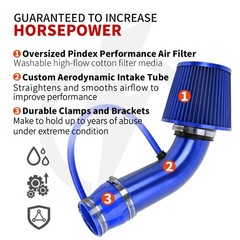 3” Cold Air Intake Kit Aluminum Automotive Cold Air Intake Pipe Filter Induc…