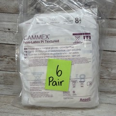 Gammex Non-Latex PI Textured Surgical Gloves *6 PAIR* Size: 8.5 *See Date*3-25