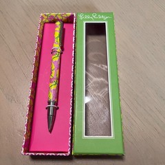 LILLY PULITZER BALL POINT PEN YELLOW PINK GREEN SWINGING MONKEY DESIGN NIP