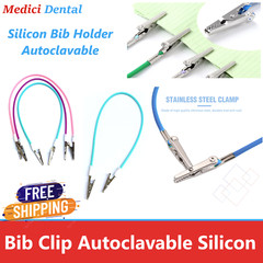 Dental Patient Bib Holder Autoclavable Silicone Bib Holder, Will not snag hair