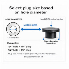 1/2” Silicone Rubber Push In Feet Fits 1/2″ Hole x 3/4″ OD Various Pack Sizes