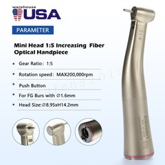 ASKEADNT 1:5 Contra Angle Electric Dental Handpiece Fiber Optic Mini Head