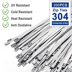 Stainless Steel Cable Tie Gun Set – Heavy Duty Metal Zip Tie Tool Kit 200PC Ties