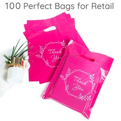 Choice Marts Merchandise Bags 100 Pink Color 9″x12″ Size 1.5Mil Thick Glossy …