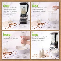 Vandoona Nut Milk Bag 12X12 Reusable Premium Mesh Strainer Bag Cheesecloth Bag