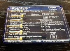 PathFile Dentsply Endodontic Rotary File .02 Taper, 25mm, 6 files per pack NiTi