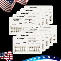10Packs AZDENT Dental Orthodontic Brackets Braces Mini Roth Slot.022 Hooks 3-4-5