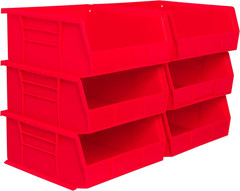 Stackable Heavy Duty Storage Bins Plastic Organizer 10x11x5 Garage Parts Box 2P