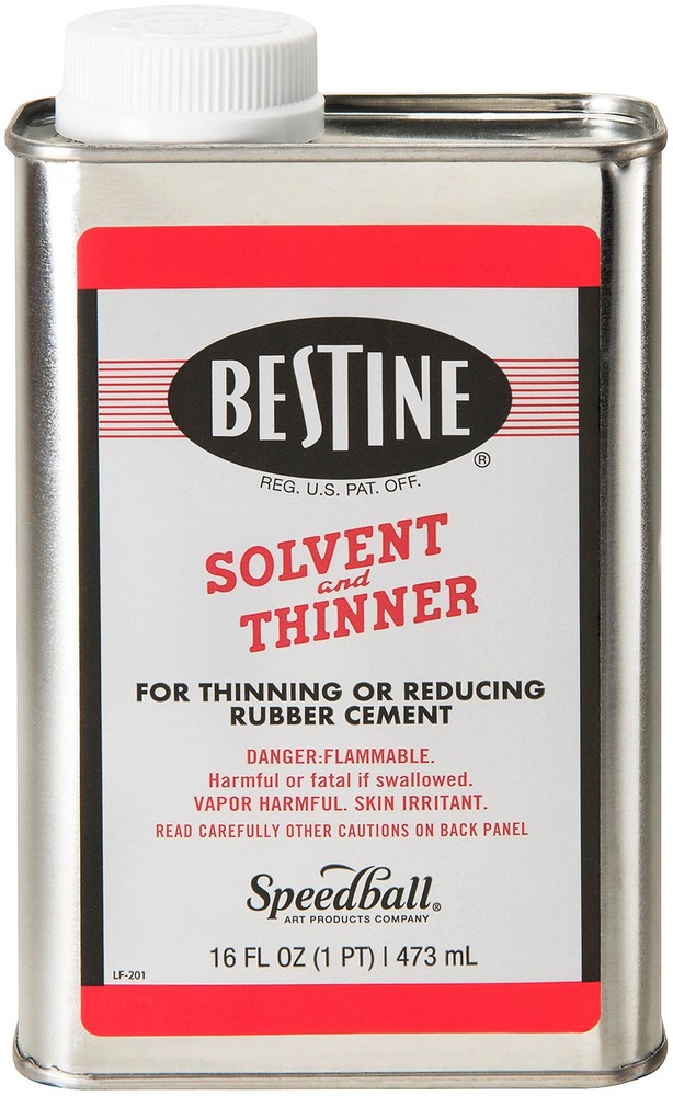 Bestine Solvent and Thinner for Rubber Cement – Cleans Ink, Adhesive 16 Ounce