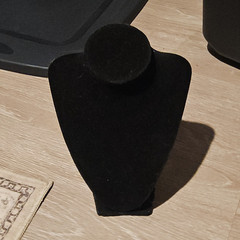 Black Opaque Neck Form Necklace Display Bust Stand Angled Slant Back 1 Necklace