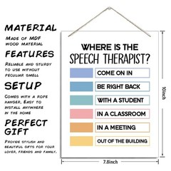 Therapist Office Door Sign, Where is the Speech Therapist, Wall Art Signs, Th…