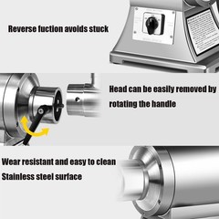 1.5HP Commercial Electric Meat Grinder 1100W Stainless Steel 550lbs/h Heavy Duty