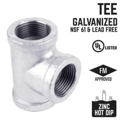 STZ Industries 1″ FIP each X 1″ FIP 1″ FIP Galvanized Malleable Iron Tee