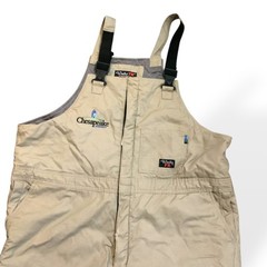 Walls Lined Bib Tan Overalls Insulated Chesapeake Energy Logo Sz XXL TALL