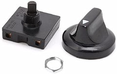 4 Position 3 Speed Fan Rotary Switch Black Selector Governor with Push Button