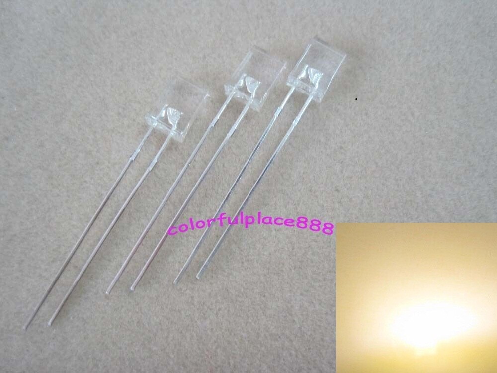 1000pcs 2x5x7mm Warm White Water Clear Rectangle Rectangular LED Leds Lights
