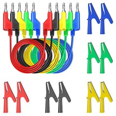 Stackable Banana to Banana Plug Test Lead 10PCS Full Insulated Alligator Clips