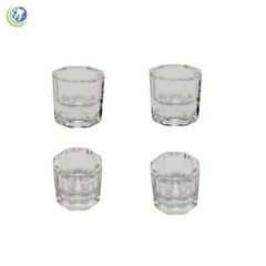4 x GLASS DAPPEN DISH – CLEAR ACRYLIC LIQUID HOLDER CONTAINER DENTAL COSMETOLOGY