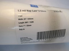 NEW GBC Nap-Lam Il Gloss Laminating Film 1.5mil 25″X500′ 1″ Core Poly-in 3125311