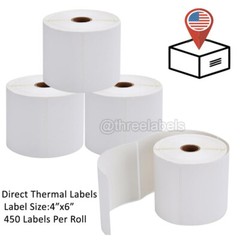4″ x 6″ 450/Roll Direct Thermal Shipping Labels For Zebra ZP450 Eltron 2844 2824