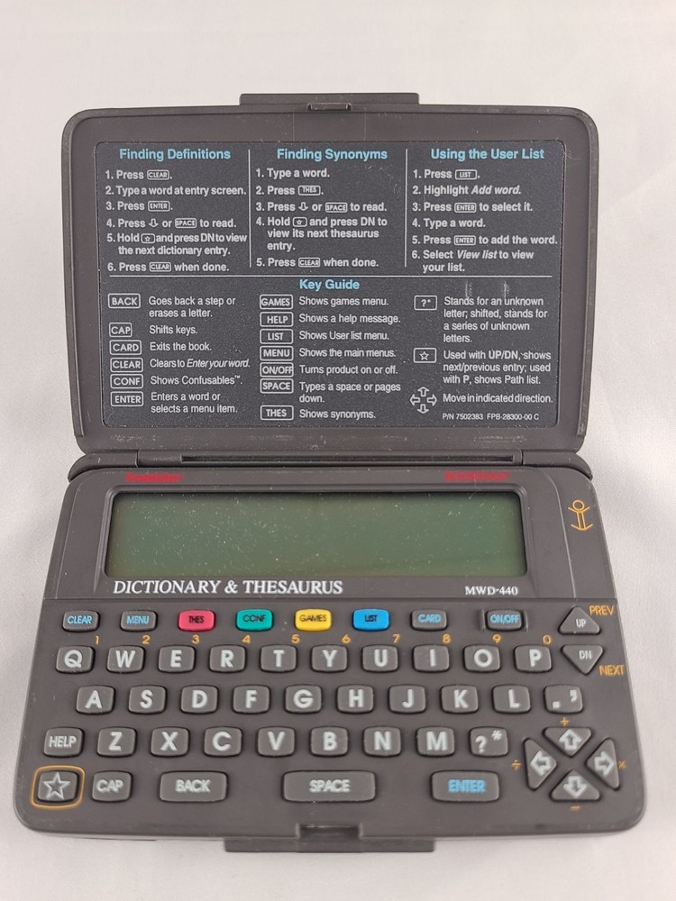 Franklin Bookman MWD-440 Merriam-Webster Electronic Dictionary Thesaurus Tested