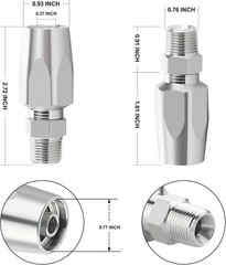 3/8” Reusable Hydraulic Hose Repair Fittings 2PCS