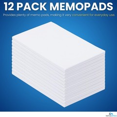 5×8 Memo Pads – Unruled White Scratch Pads, 100 Sheets Each, 12 Pack, Office Sup
