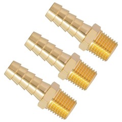 SUNGATOR 3-Pack 3/8 Inch Barb × 1/4 NPT 3/8″ x 1/4″ Male, Brass