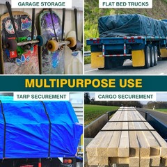 Miloo Rubber Bungee Cords with Hooks – Assorted Lengths EPDM Straps with C