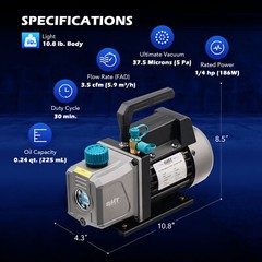 OMT Combo 3.5CFM 1/4 HP Air Vacuum Pump HVAC Refrigeration AC Manifold Gauge Set