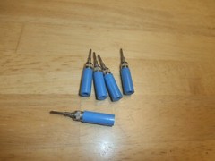LOT/5 BLUE HH SMITH 200 PHONE TIP MALE PLUG,NOS