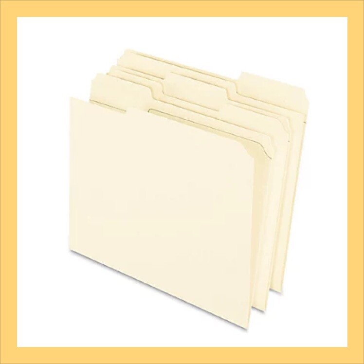 Oxford/Pendaflex Manila File Folders, 1/3 Cut Tabs, Letter Size, Custom Qty
