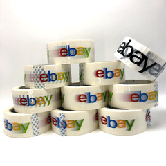 10 Rolls 2″ x 75 yds Official eBay Branded Packaging Packing Tape Color & B&W