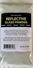 Reflective Glass Powder (1 LB Bag) for Road Striping, Curb Paint, Signs, Crafts
