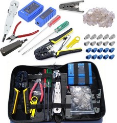 Network Phone Cable Tester Crimper RJ11 RJ12 RJ45 CAT5e Tool Kit Stripper
